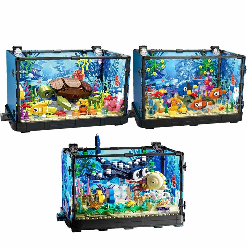 조명이 포함된 어항 빌딩 블록 세트, 수족관, 해양 거 - Marine Aquarium 리뷰 및 가격