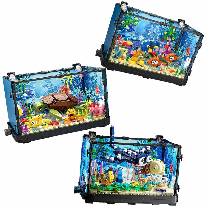 조명이 포함된 어항 빌딩 블록 세트, 수족관, 해양 거 - Marine Aquarium Cube 리뷰 및 가격