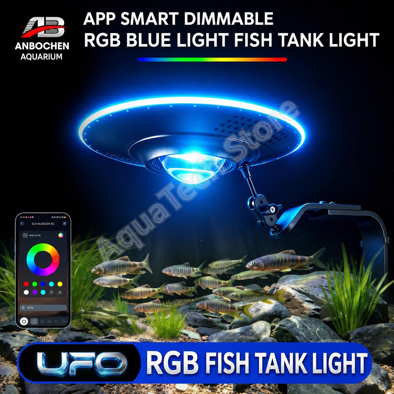 안보첸 UFO RGB LED 수족관 조명 WiFi 앱  - Reef Lighting 리뷰 및 가격