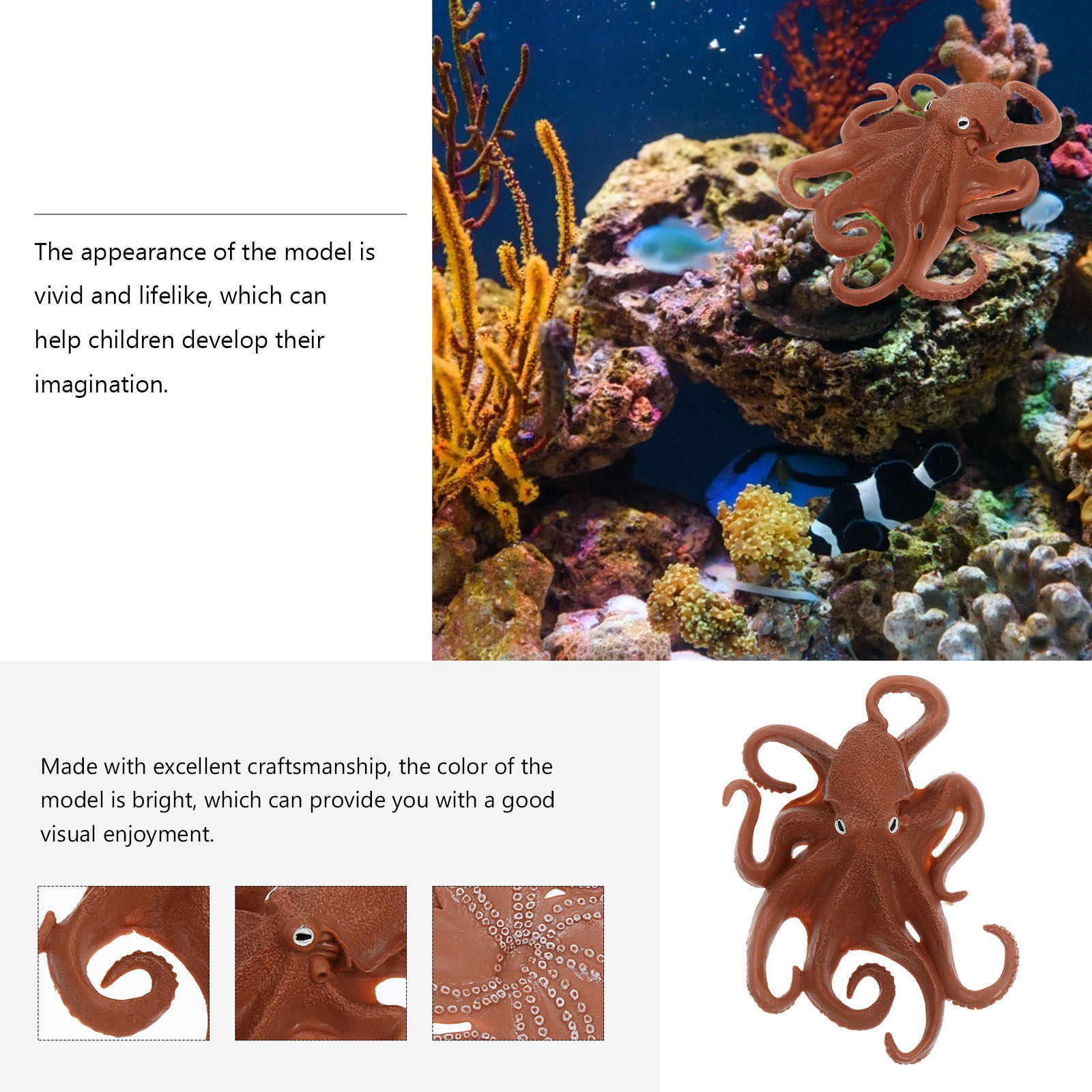 실감 나는 문어 모형, 플라스틱 해양 동물 모형, 수족 - Marine Aquarium 리뷰 및 가격
